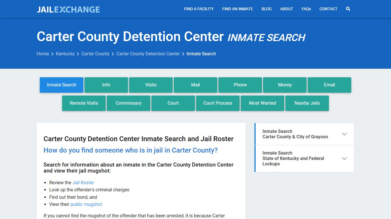Carter County Detention Center Inmate Search - Jail Exchange